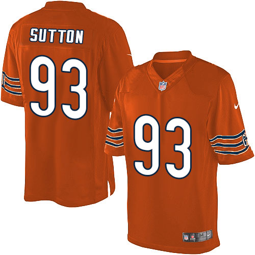 Youth Elite Will Sutton Nike Jersey Orange Alternate - #93 NFL Chicago Bears